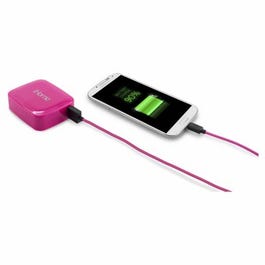 Portable Smartphone Charger, Pink, 4400 mAh