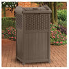 Trash Can Hideaway, Brown Wicker-Look Resin