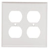Steel Wall Plate, 2-Gang, 2-Duplex Opening, White