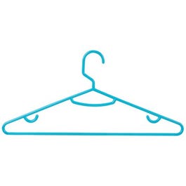 Tubular Plastic Hangers, Aqua, 15-Pk.