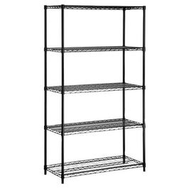 Shelving Unit, Black Steel, 5-Tier, 36 x 18 x 72-In.