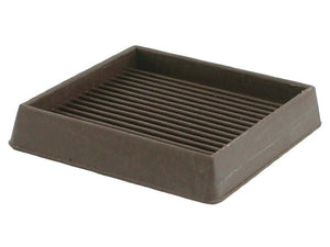 Shepherd 3-Inch Square Rubber Furniture Cups (3" 2 Pack, Brown)