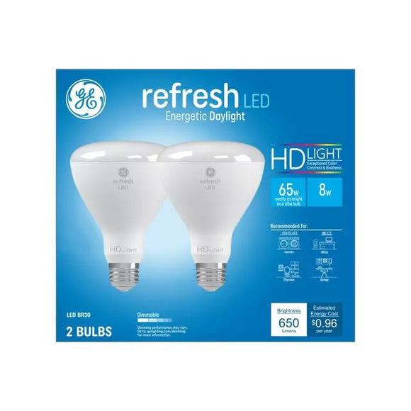 GE Refresh HD LED 65 Watt Replacement Daylight BR30 Indoor Floodlight Bulbs