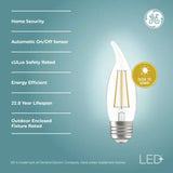 GE LED+ Dusk to Dawn LED Light Bulbs, Security Lights, 60 Watt Replacement, Decorative Candle Bulbs, Soft White