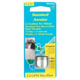 Faucet Aerator, Dual-Thread, Chrome-plated Brass