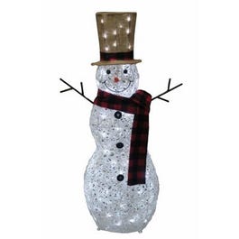 Glittering White PVC Snowman, 48 x 27-In.