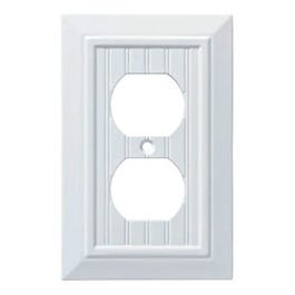 Classic Beadboard Single Duplex Wall Plate, White