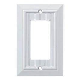 Classic Beadboard Single Decorator Wall Plate, White