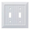 Classic Beadboard Single Double Switch Wall Plate, White