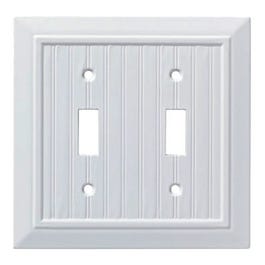 Classic Beadboard Single Double Switch Wall Plate, White