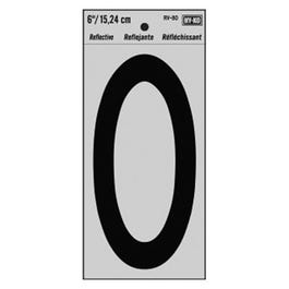 Adhesive Reflective Number 0, Vinyl, 6-In.