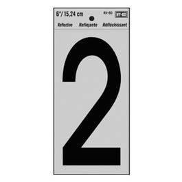 Adhesive Reflective Number 2, Vinyl, 6-In.