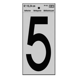 Adhesive Reflective Number 5, Vinyl, 6-In.