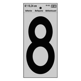 Adhesive Reflective Number 8, Vinyl, 6-In.