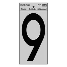 Adhesive Reflective Number 9, Vinyl, 6-In.