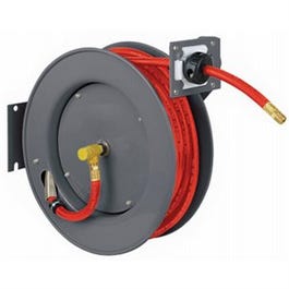 Air Hose Reel, Rubber, 3/8-In. x 50-Ft.