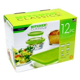 Food Storage Set, Tempered Glass, 12-Pc.