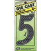 House Address Number 5, Black Die-Cast Aluminum, 4-In.