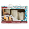 Flameless Candle, Cream, Assorted Pillars, 3-Pk.