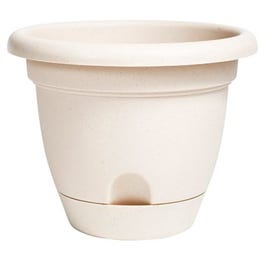 Lucca Planter, Self-Watering, Pebble Stone Plastic, 16-In.