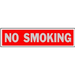 "No Smoking" Sign, Red Aluminum,  2 x 8-In.