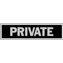 "Private" Sign, Black Aluminum, 2 x 8-In.