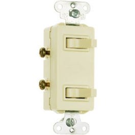 2 Single-Pole Switch, Grounding, Ivory, 15-Amp, 120/277-Volt