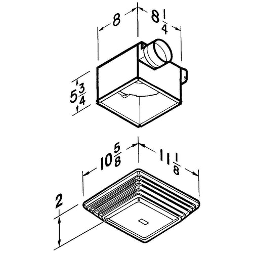 Broan® 70 CFM Ventilation Fan with light, 3.5 Sones
