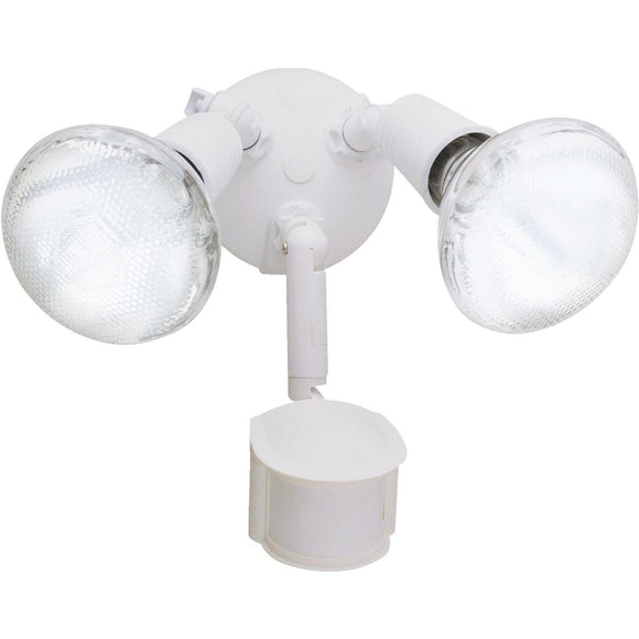 All-Pro White Motion Sensing Dusk To Dawn Incandescent Floodlight Fixture