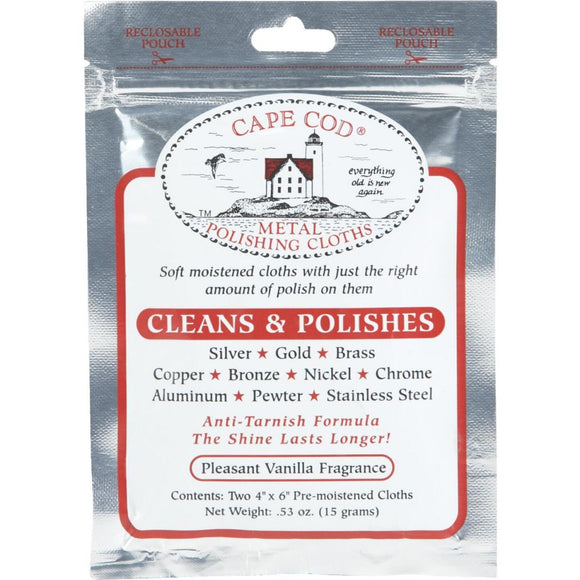 Cape Cod Pre-Moistened Metal Polishing Cloth (2 Count)