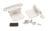 Amerock Variable Overlay Self Closing Face Mount Cabinet Hinge (1-3/4 in. W X 2-3/4 in. L, White)